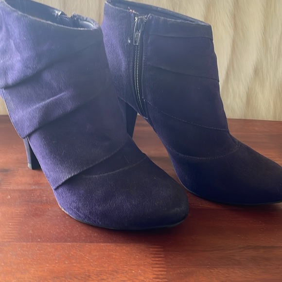 Fioni Purple Faux Suede Ankle Boots Retro Y2K Whimsigoth Booties Size 9 - Picture 8 of 8